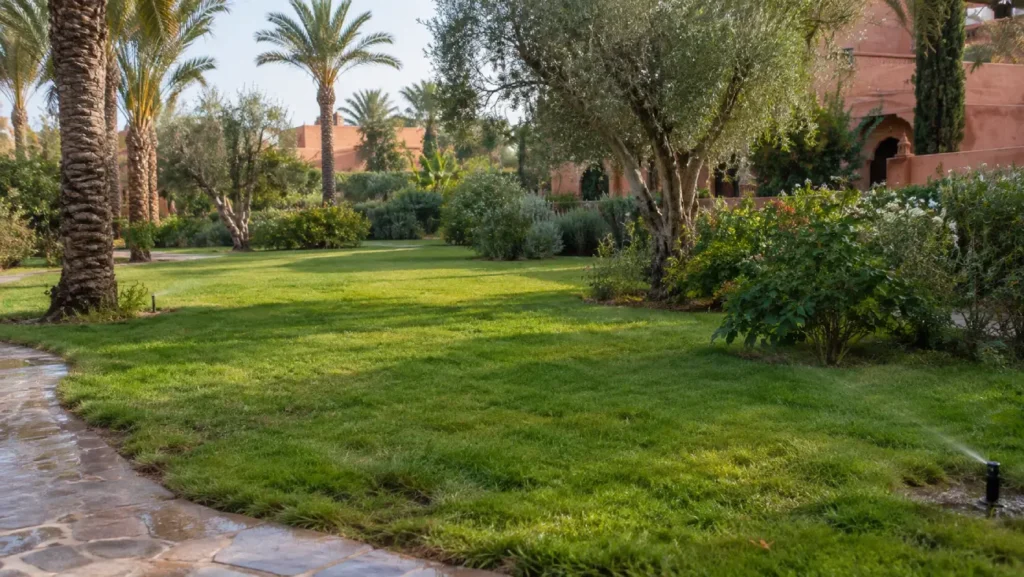 Plantation de Gazon Naturel à Marrakech _ Engazonnement